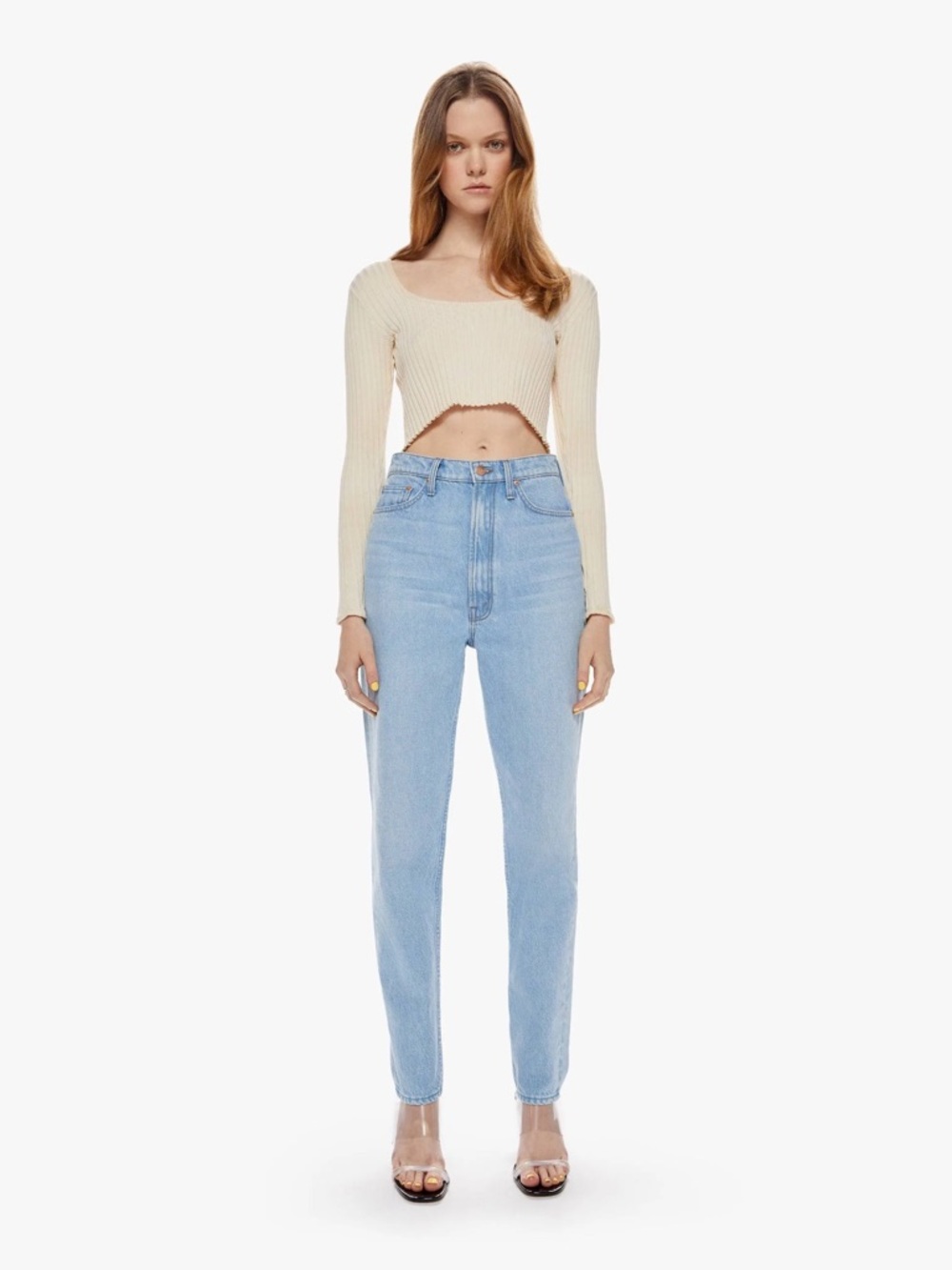 Mother Snacks High Waisted Twizzy Skimp Jeans in Just a Nibble Sz32